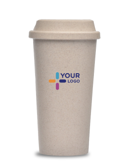 Full Color 16 oz. Wheat Straw Reusable Coffee Cup