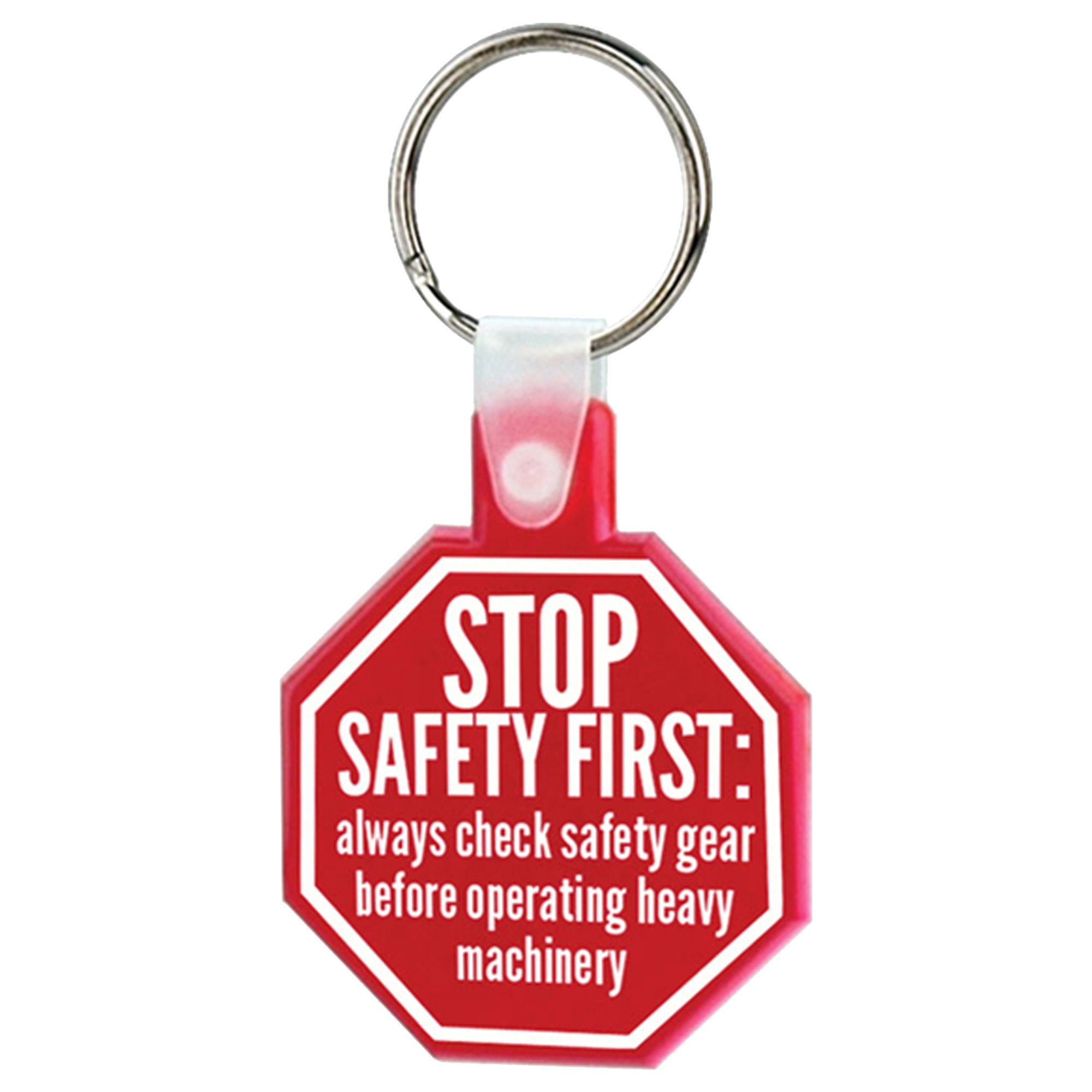 Promotional Soft Squeezable Key Tag Stop Sign National Pen