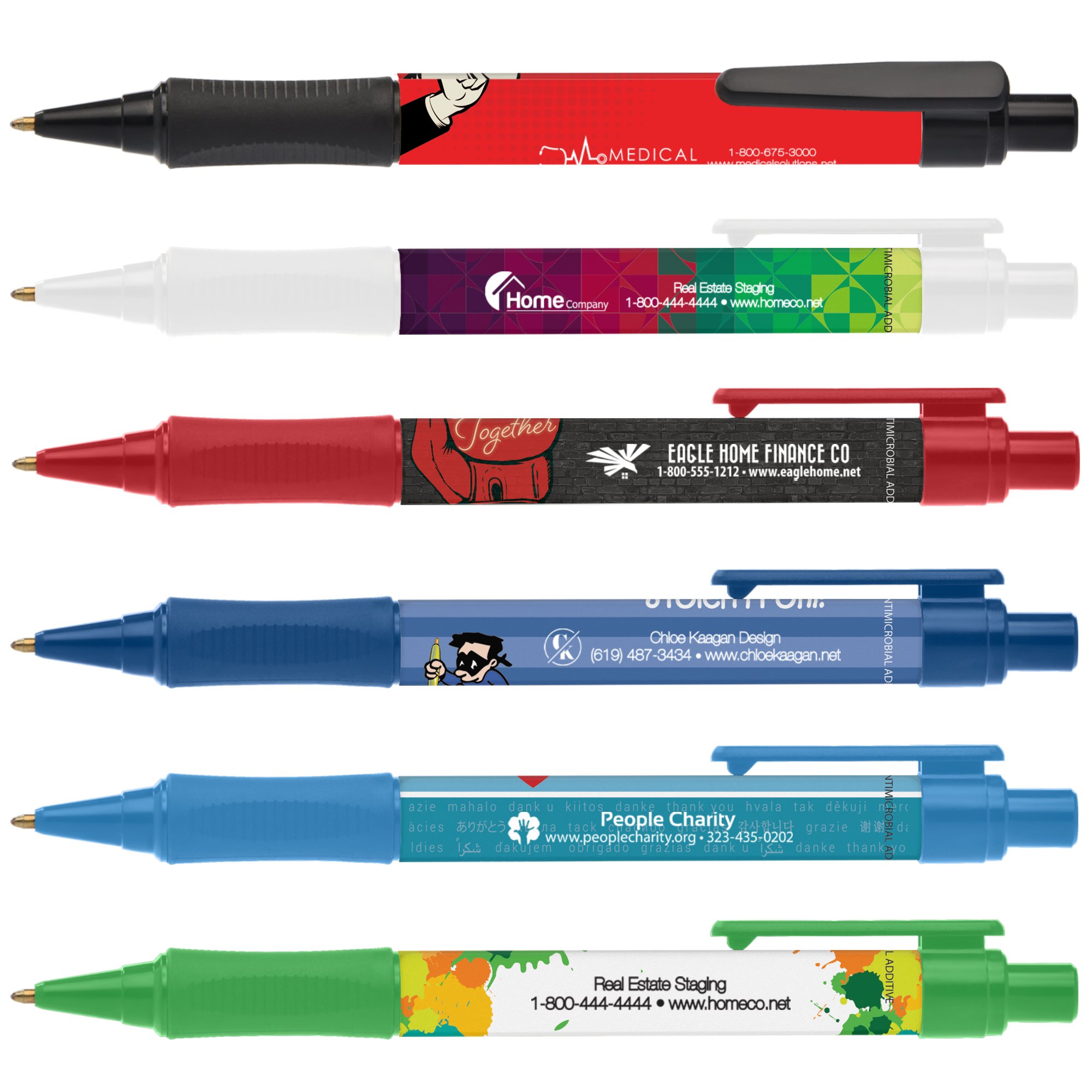 Custom Design Wrap Contour Pen with Antimicrobial Additive National Pen
