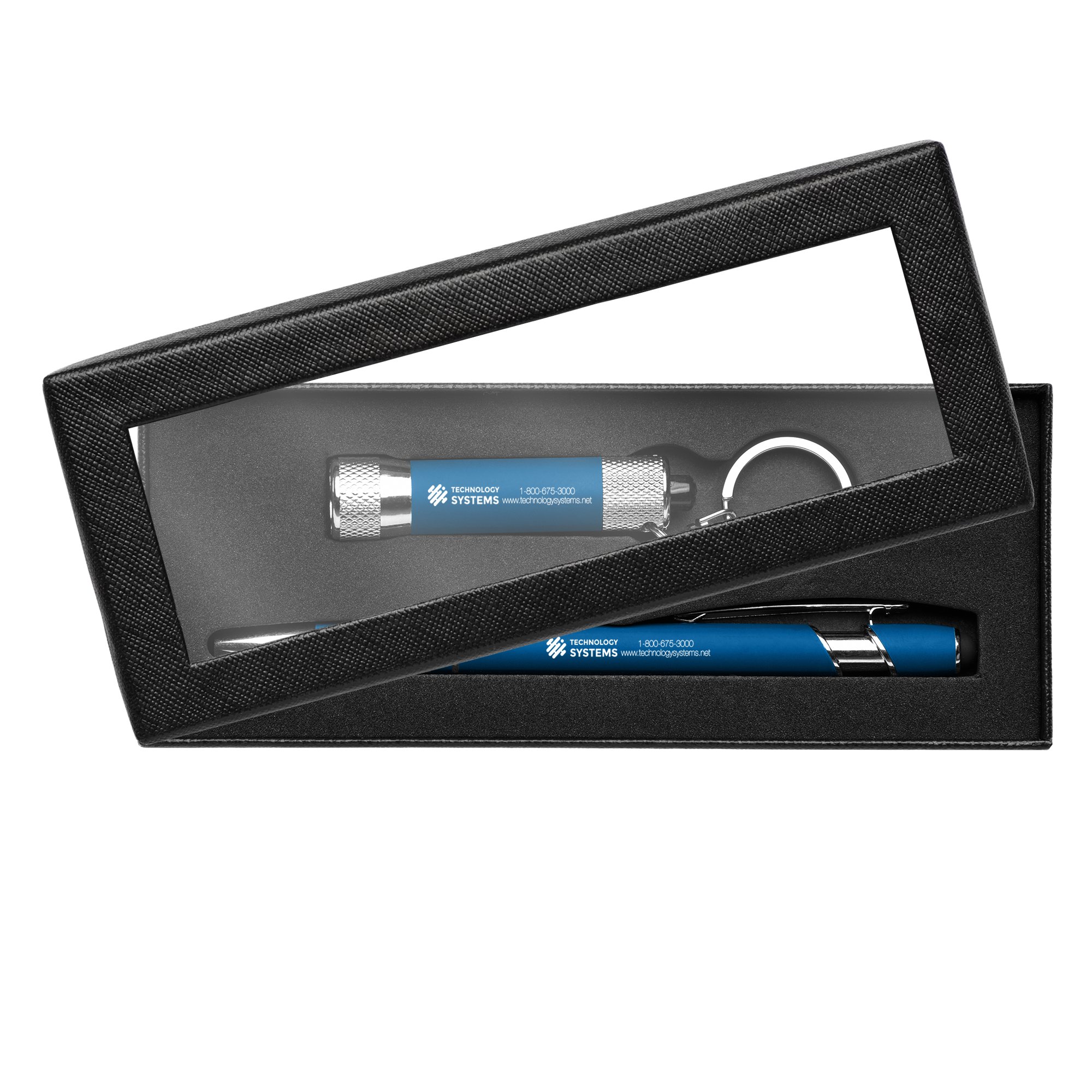 Promotional Alpha Soft Touch Bright with Stylus & Flashlight Gift Set