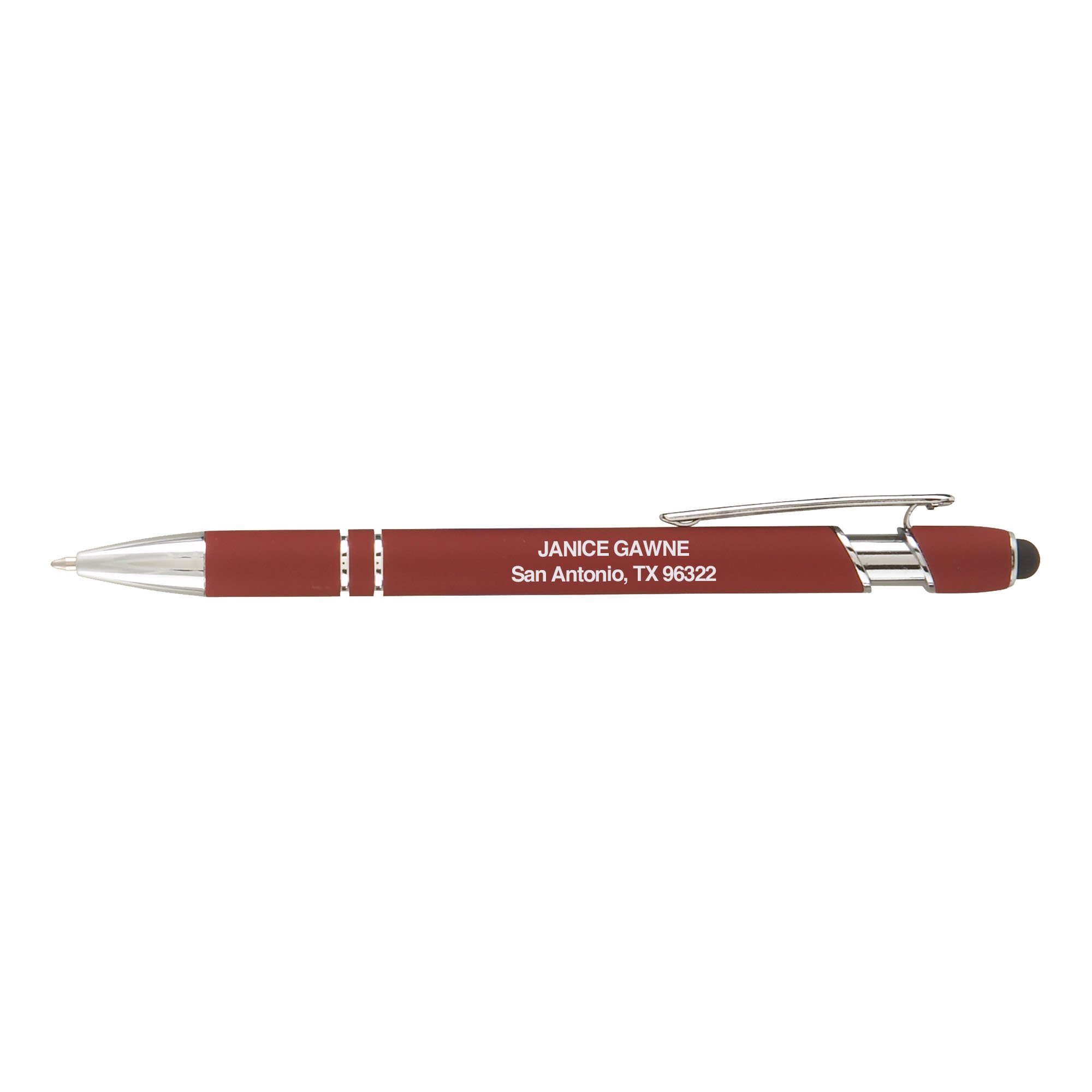 Promotional Alpha Soft Touch Pen with Stylus Plus Ink Refill National Pen