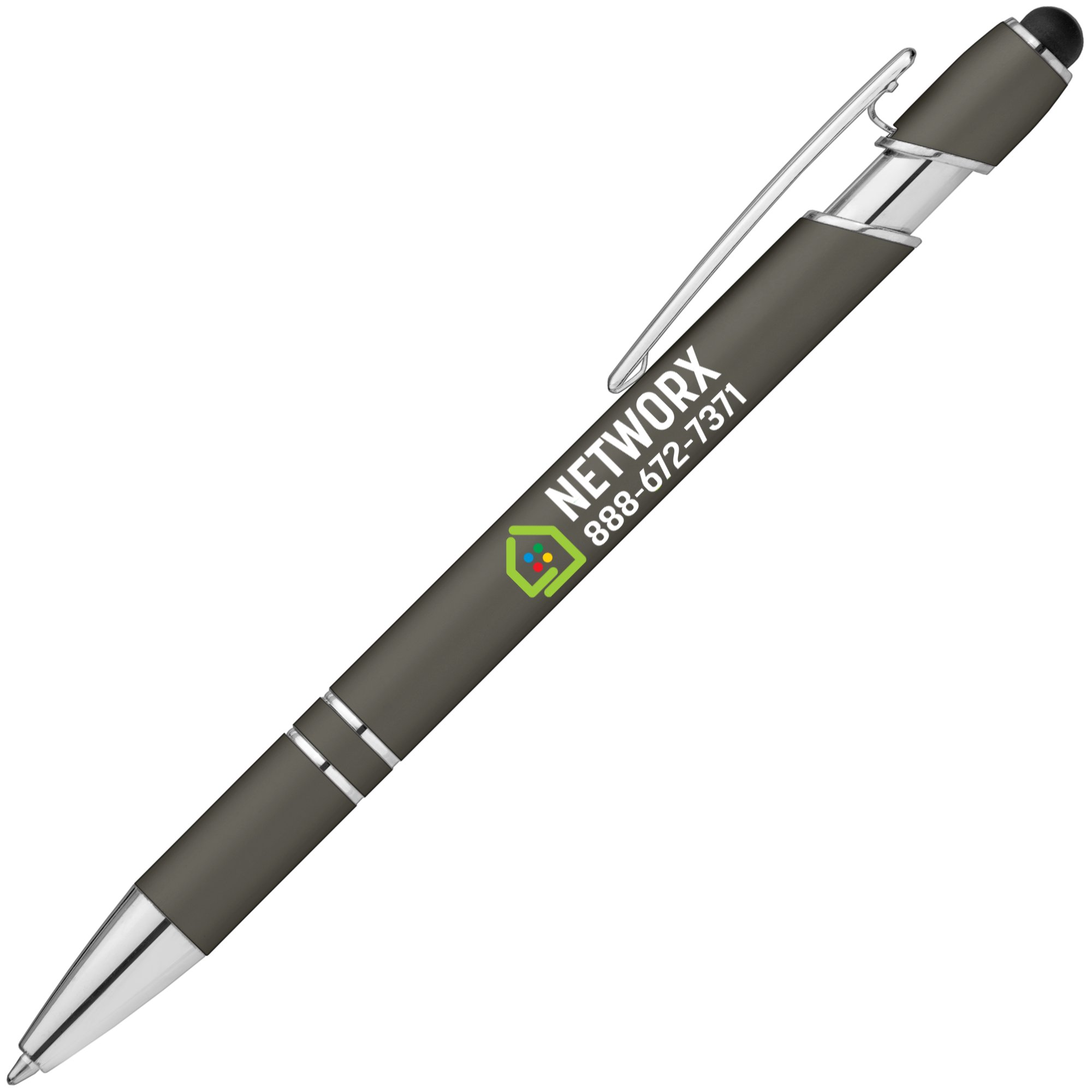 Promotional Mineral Alpha Soft Touch Pen With Stylus | Perfect Pen