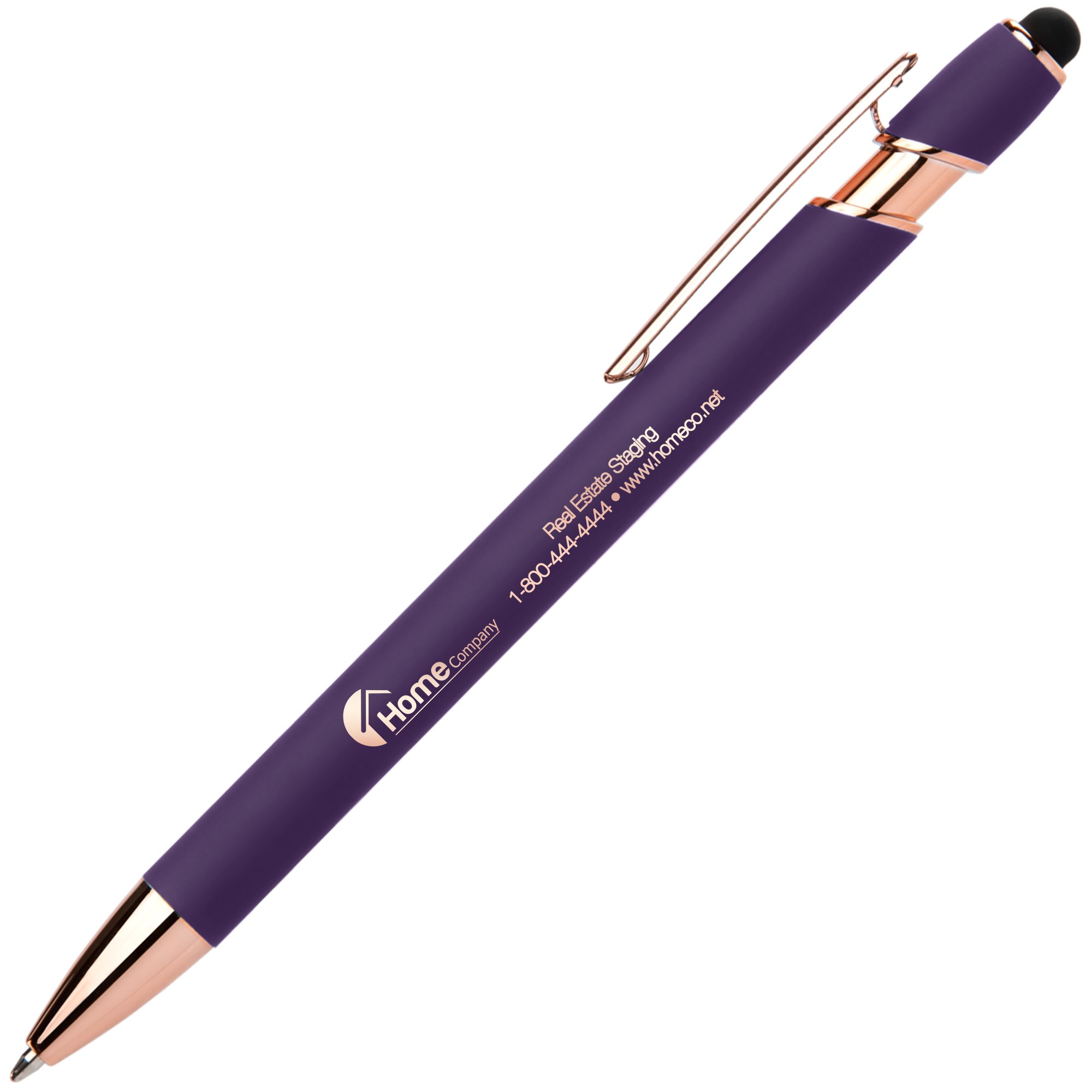 Custom Alpha Stylus Pen with Rose Gold Mirrored Imprint | Perfect Pen