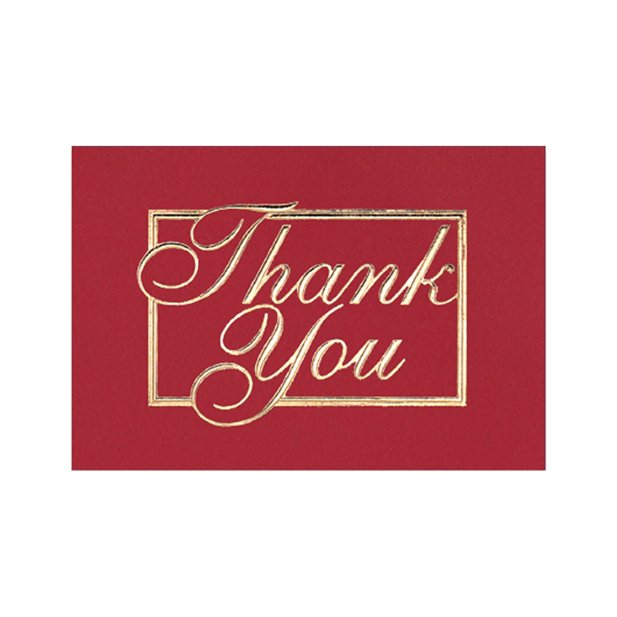 promotional red and gold thank you greeting card