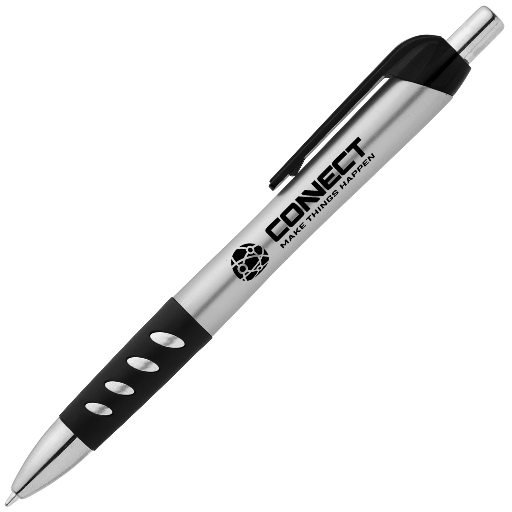 Promotional Silver DynaGrip Click Action Pen | National Pen